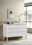 Janelle 6-drawer Dresser White