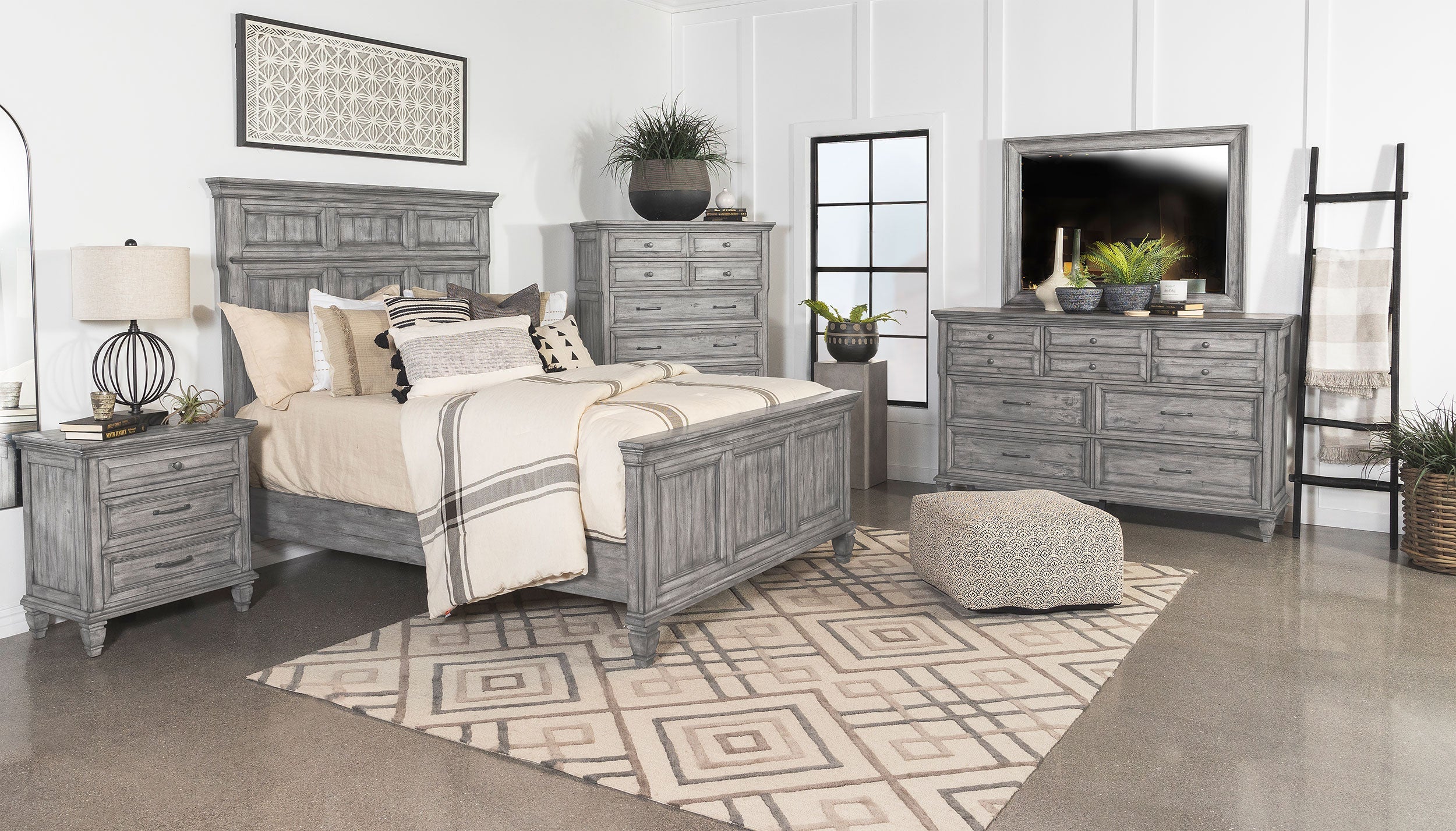 Avenue   Panel Bedroom Set Grey