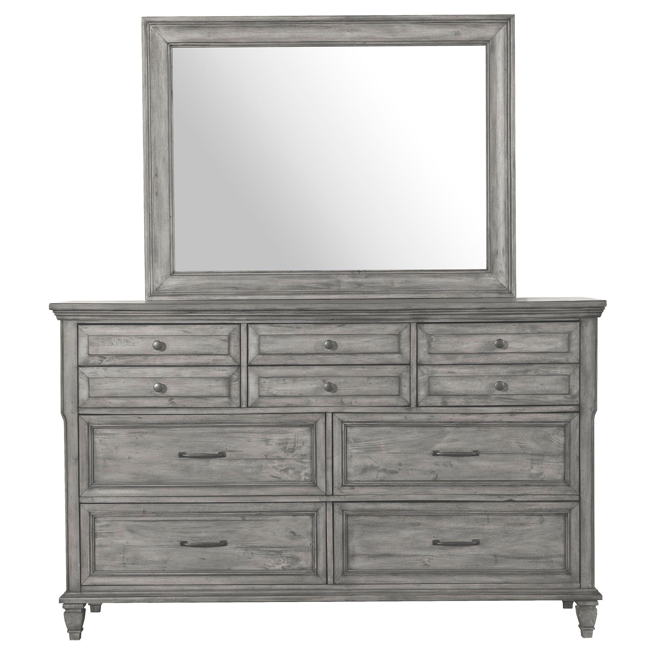 Avenue 8-drawer Rectangular Dresser with Mirror Grey