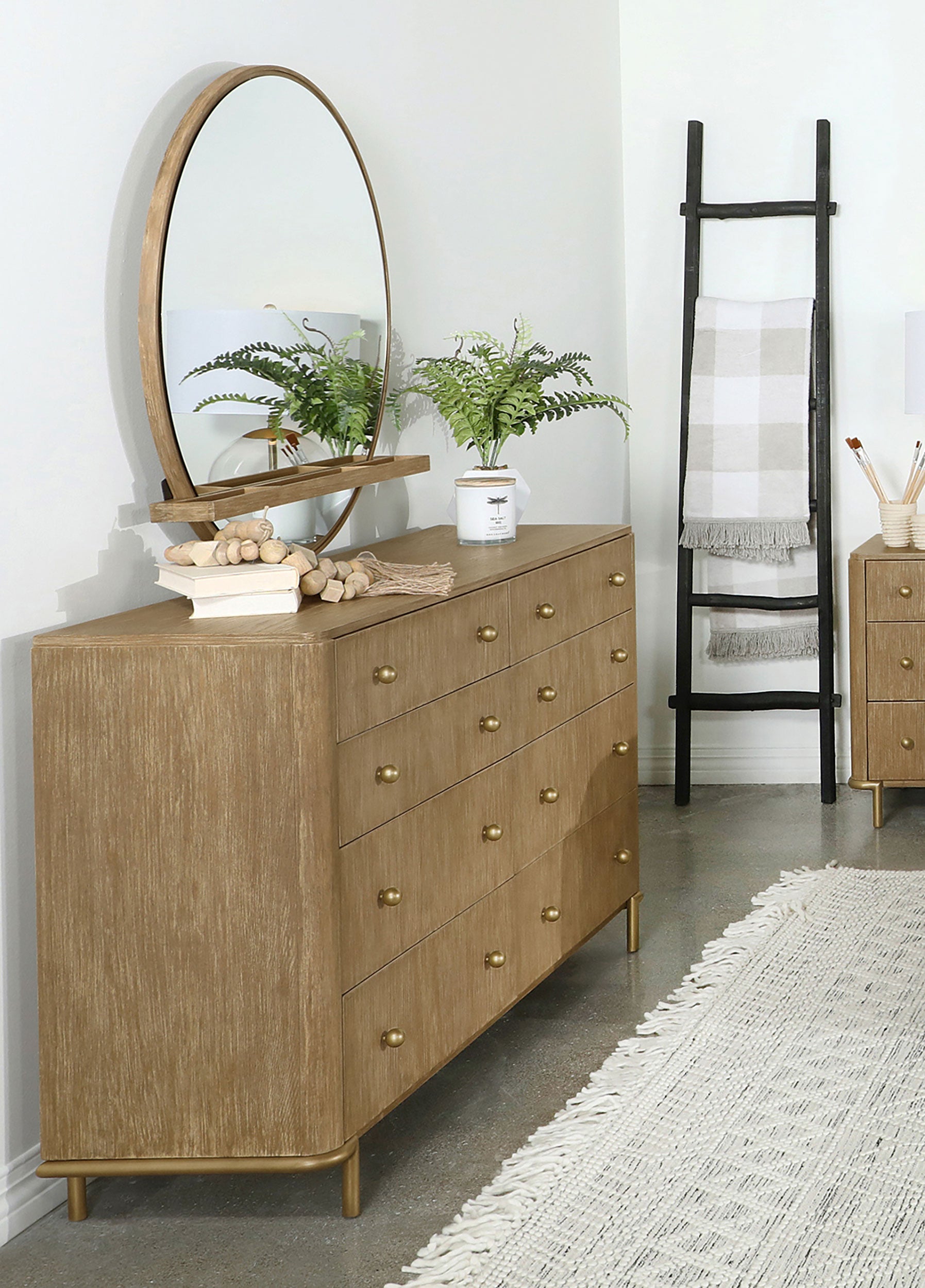 Arini 8-drawer Dresser with Mirror Sand Wash