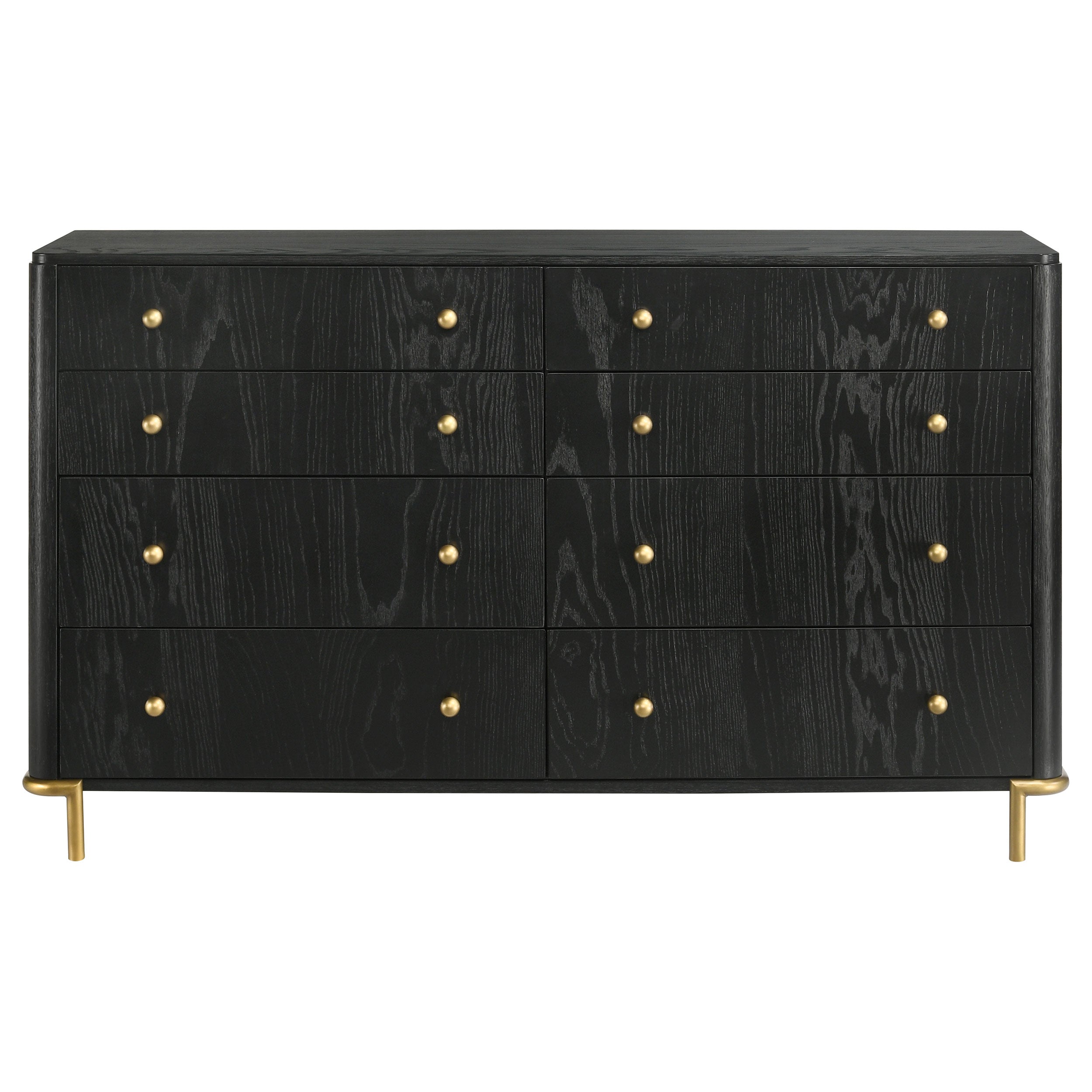 Arini 8-drawer Bedroom Dresser with Mirror Black