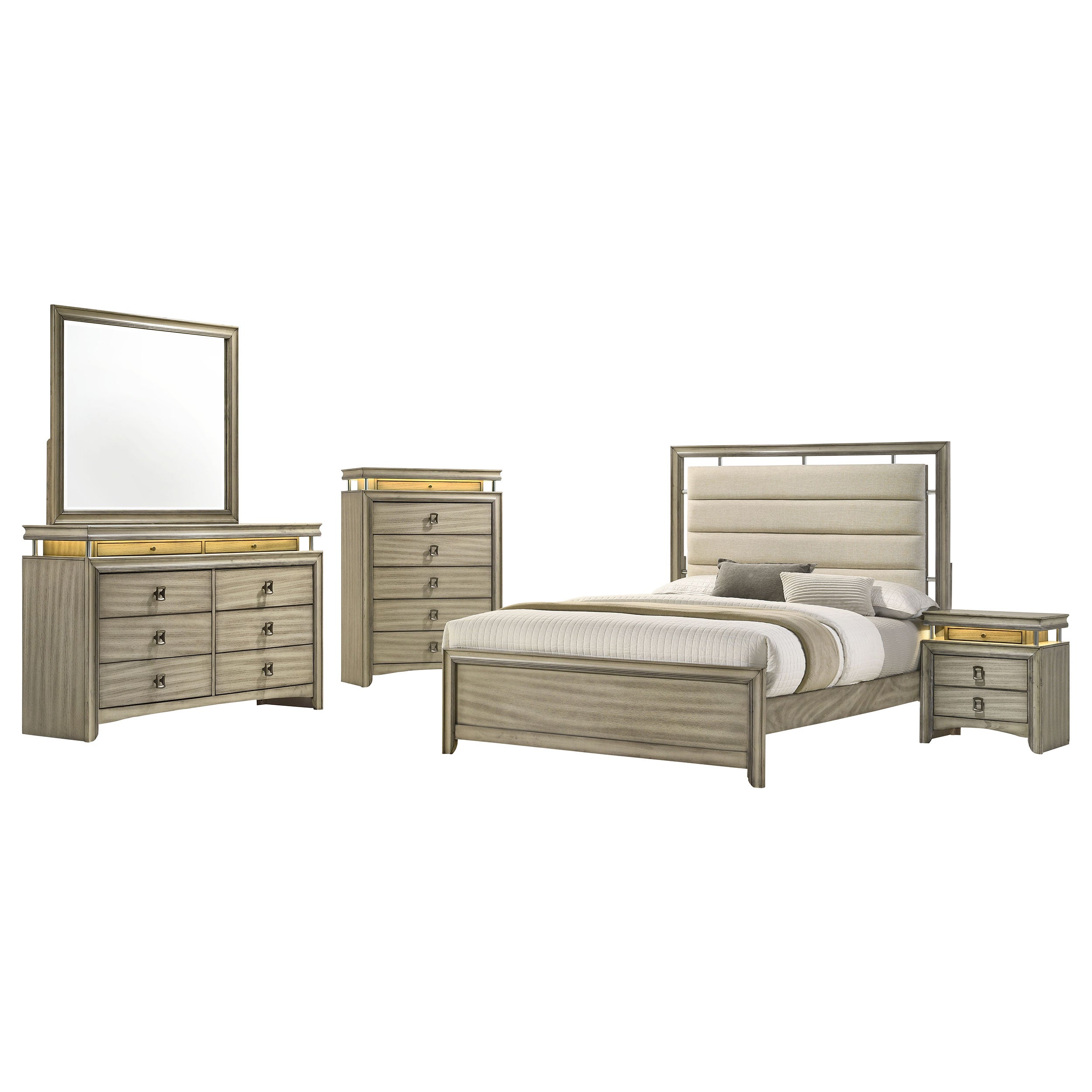 Giselle   Panel Bedroom Set Rustic Beige