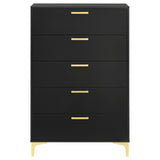 Kendall 5-drawer Chest Black and Gold