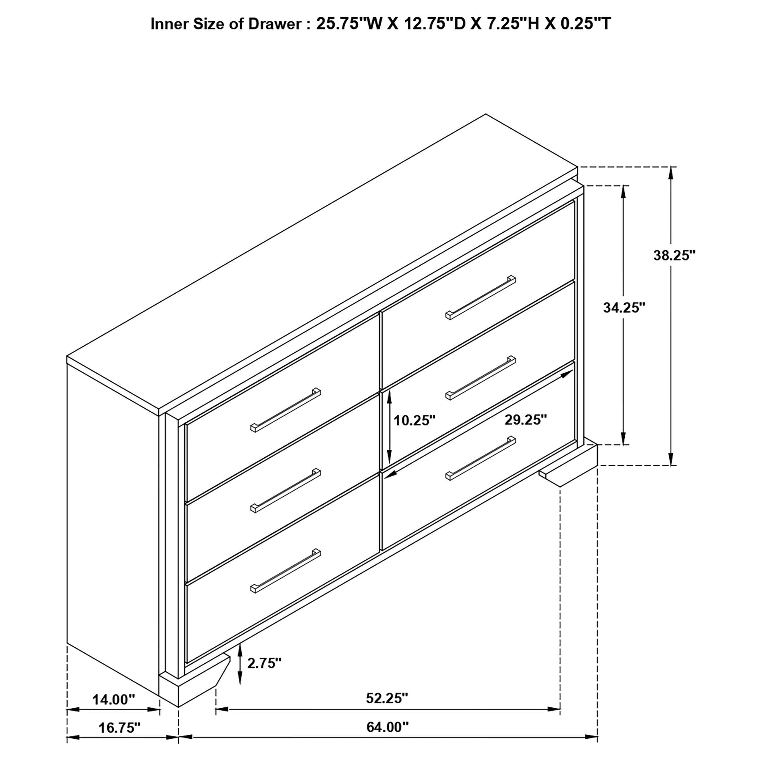 Baker 6-drawer Dresser with Mirror Brown and Light Taupe