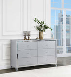 Larue 6-drawer Dresser with Mirror Silver