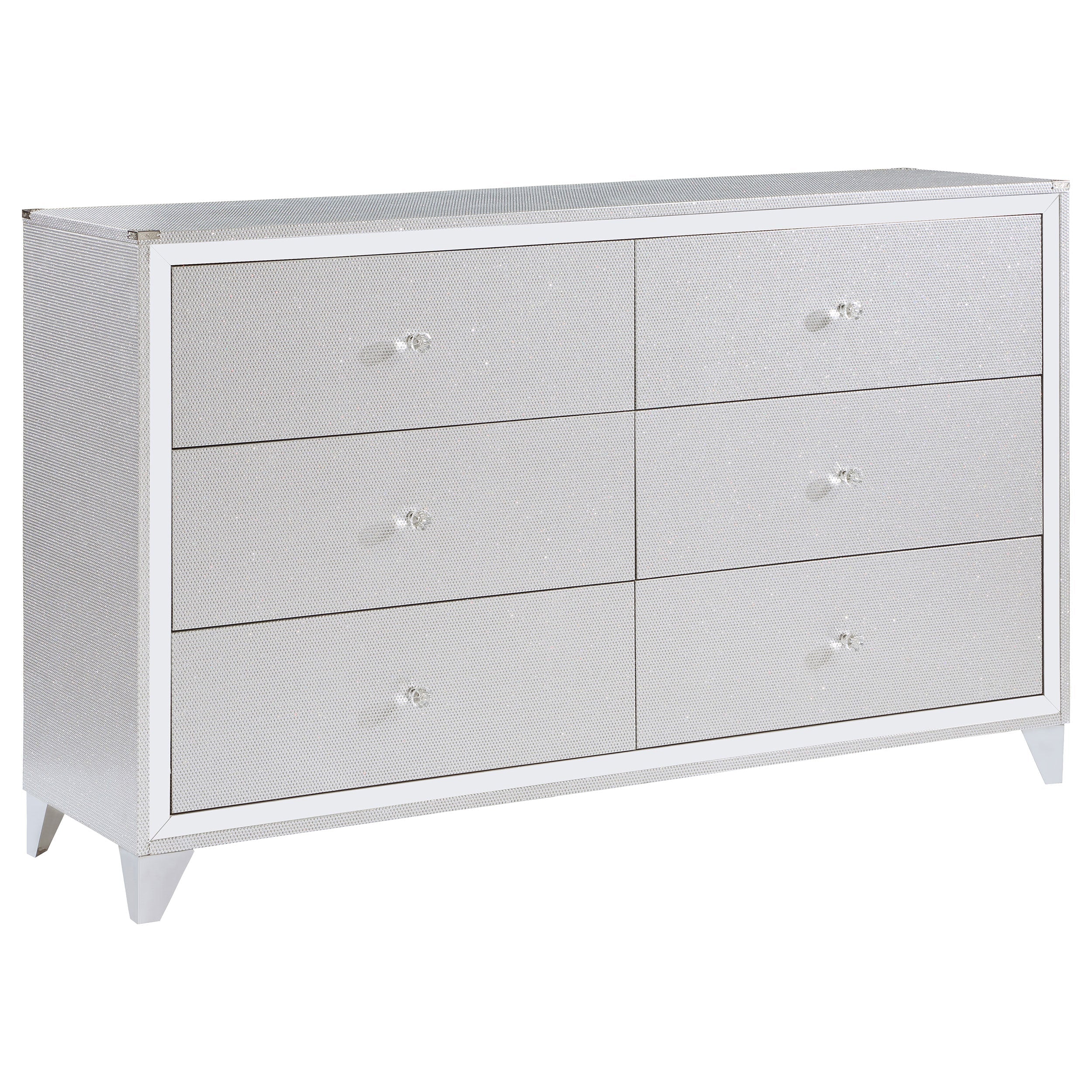 Larue 6-drawer Dresser with Mirror Silver