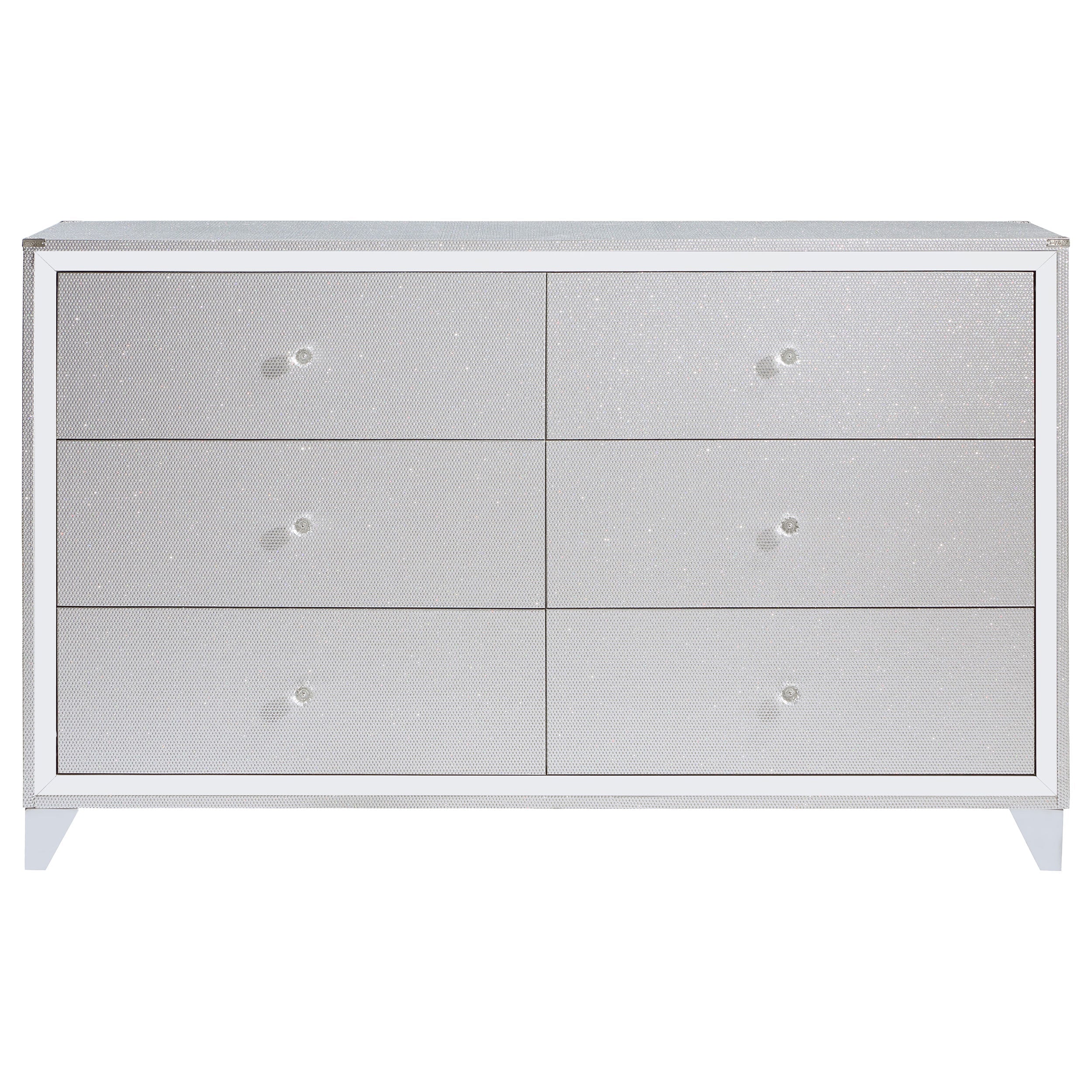 Larue 6-drawer Dresser with Mirror Silver