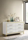 Lucia 6-drawer Bedroom Dresser with Mirror White