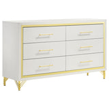 Lucia 6-drawer Bedroom Dresser with Mirror White