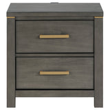 Kieran 2-drawer Nightstand Bedside Table Grey