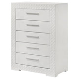 Ives 5-drawer Bedroom Chest of Drawers White High Gloss