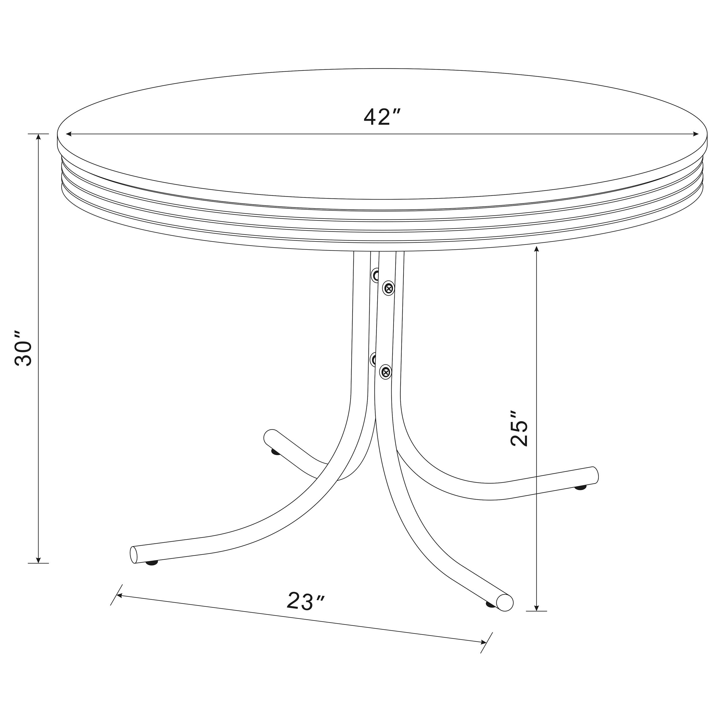 Retro  Round Dining Set Glossy White and Black