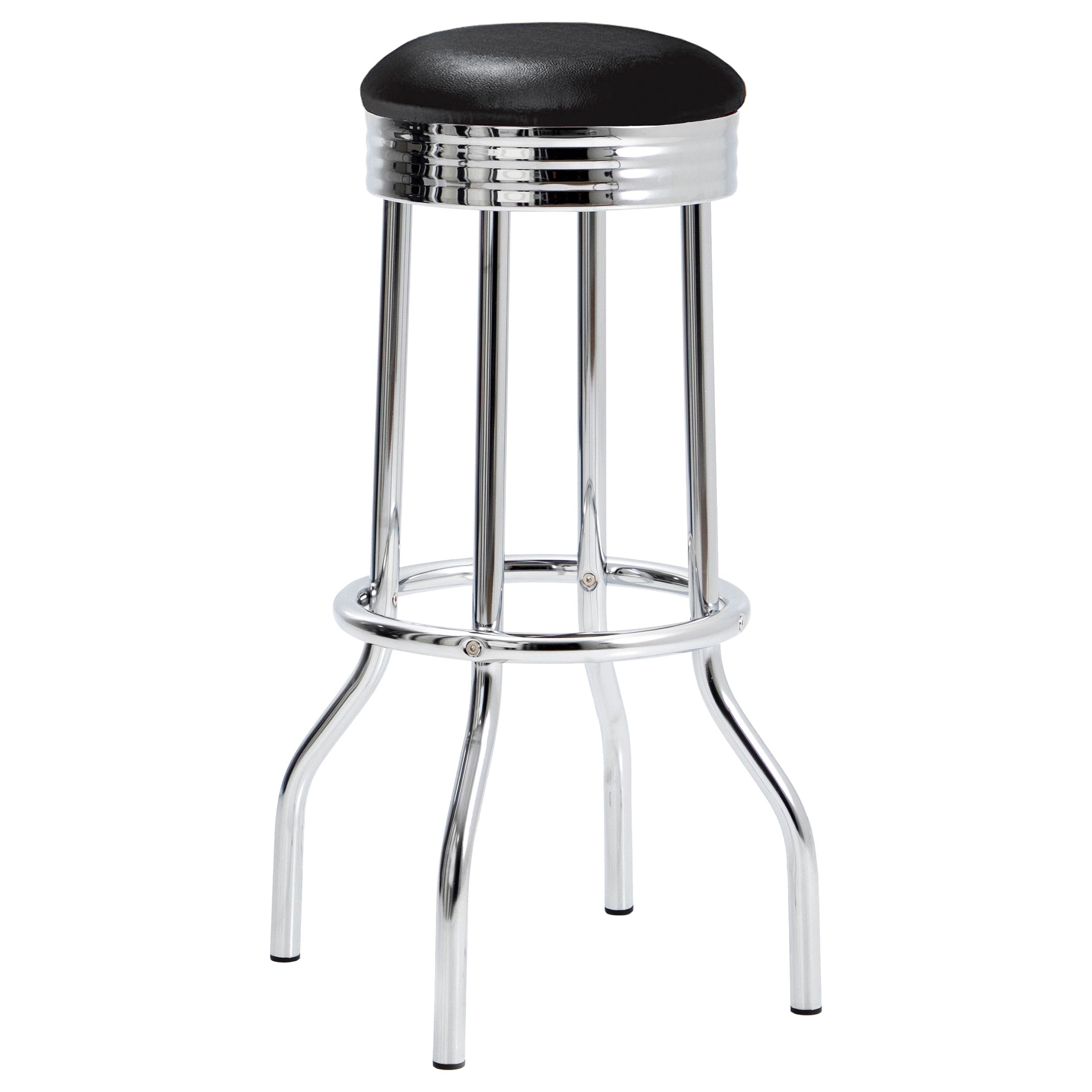 Theodore Upholstered Top Bar Stools White and Chrome (Set of 2)