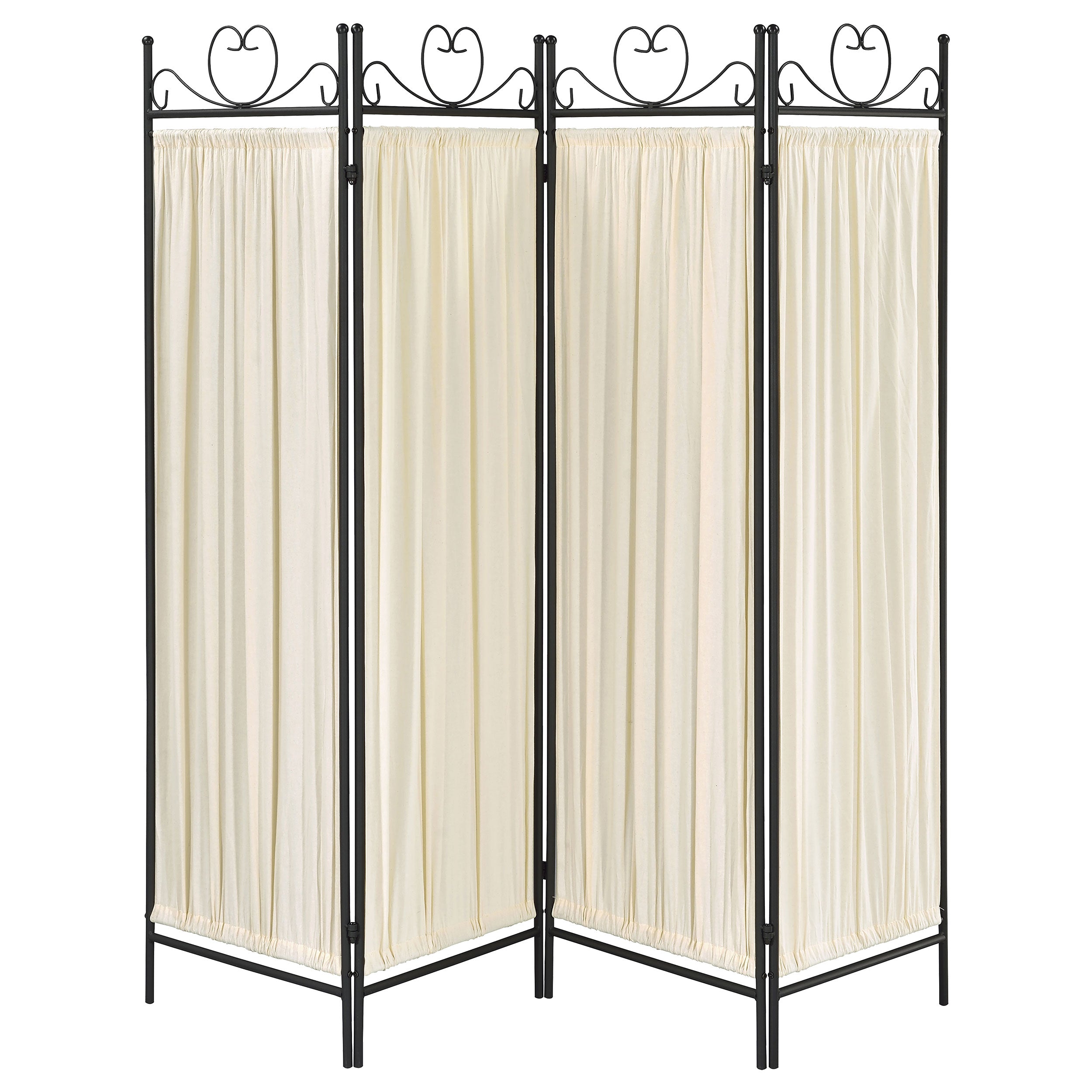 Dove 4-panel Folding Screen Beige and Black