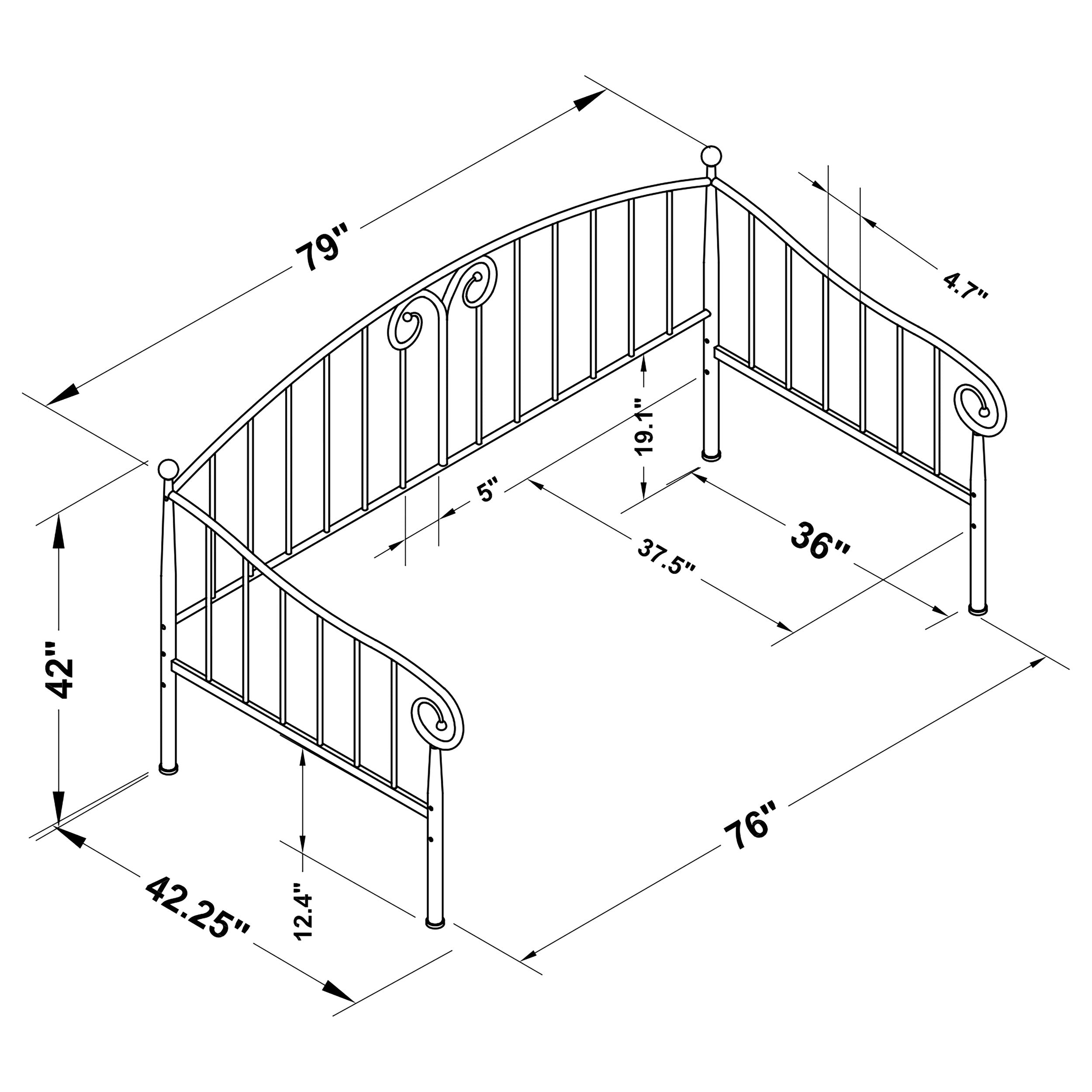 Grover Twin Metal Daybed Black