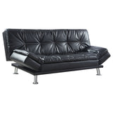 Dilleston Tufted Back Upholstered Sofa Bed Black