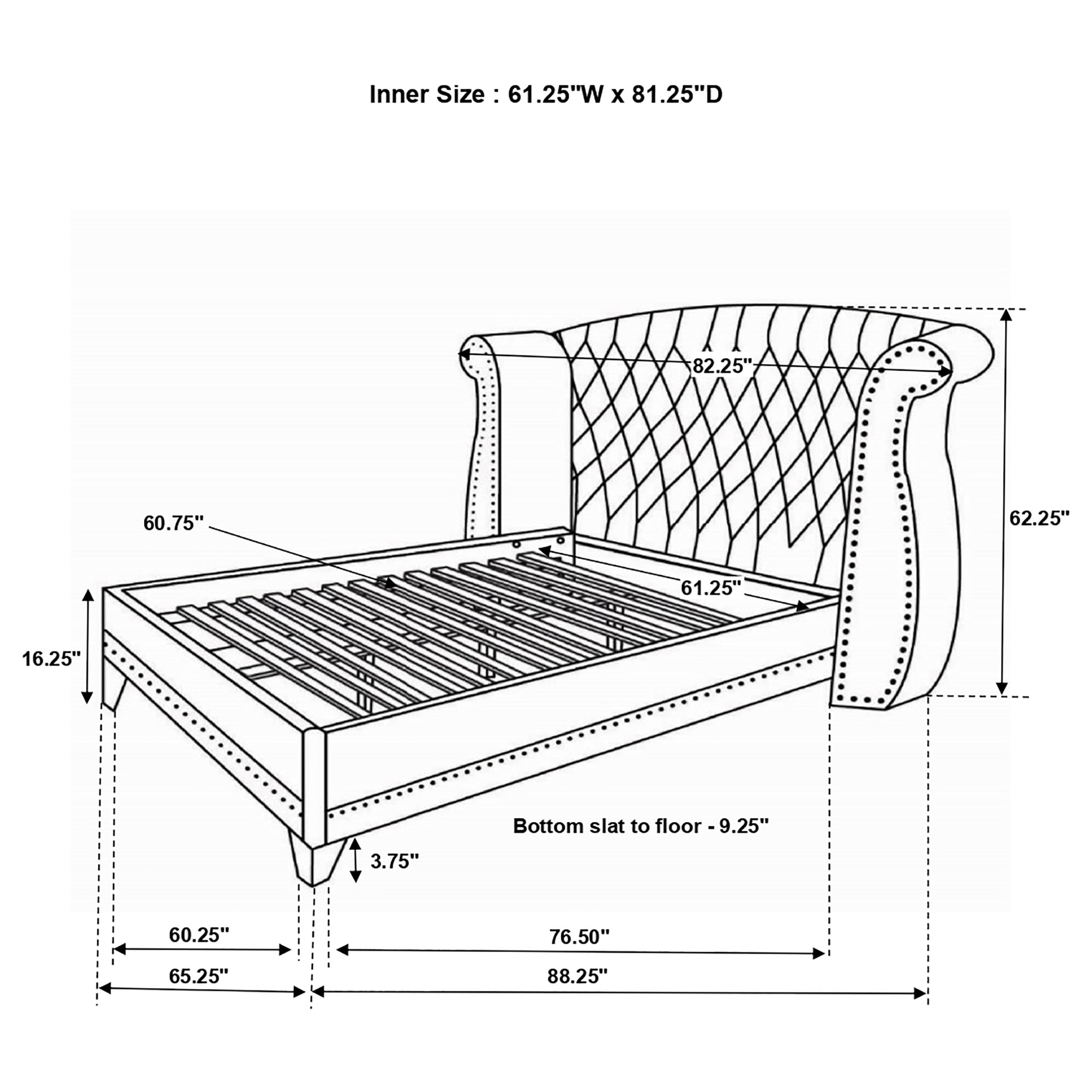 Barzini  Wingback Tufted Bed White