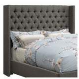 Bancroft Demi-wing Upholstered Full Headboard Grey