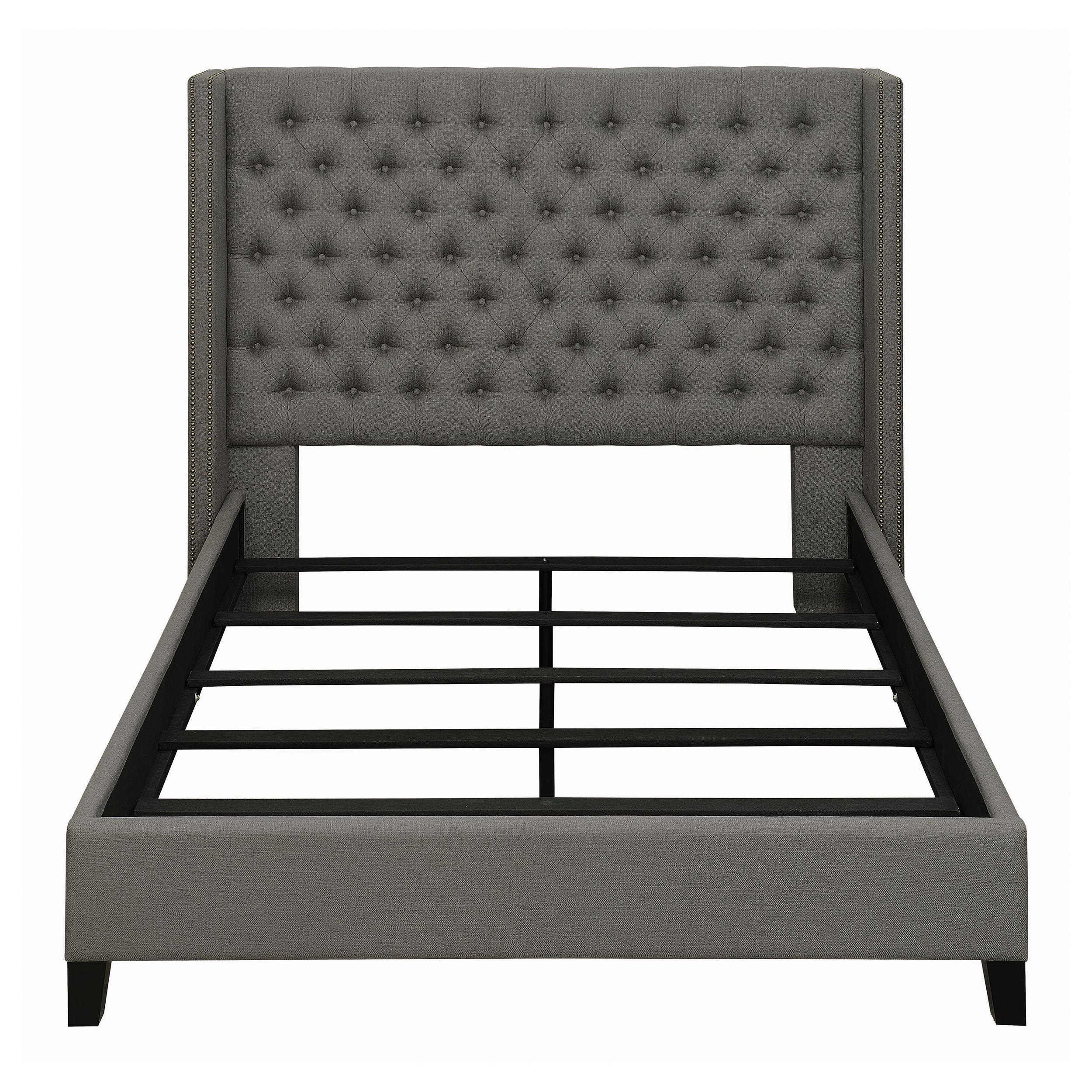 Bancroft Demi-wing Upholstered  Bed Grey