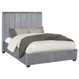 Arles  Vertical Channeled Tufted Bed Grey