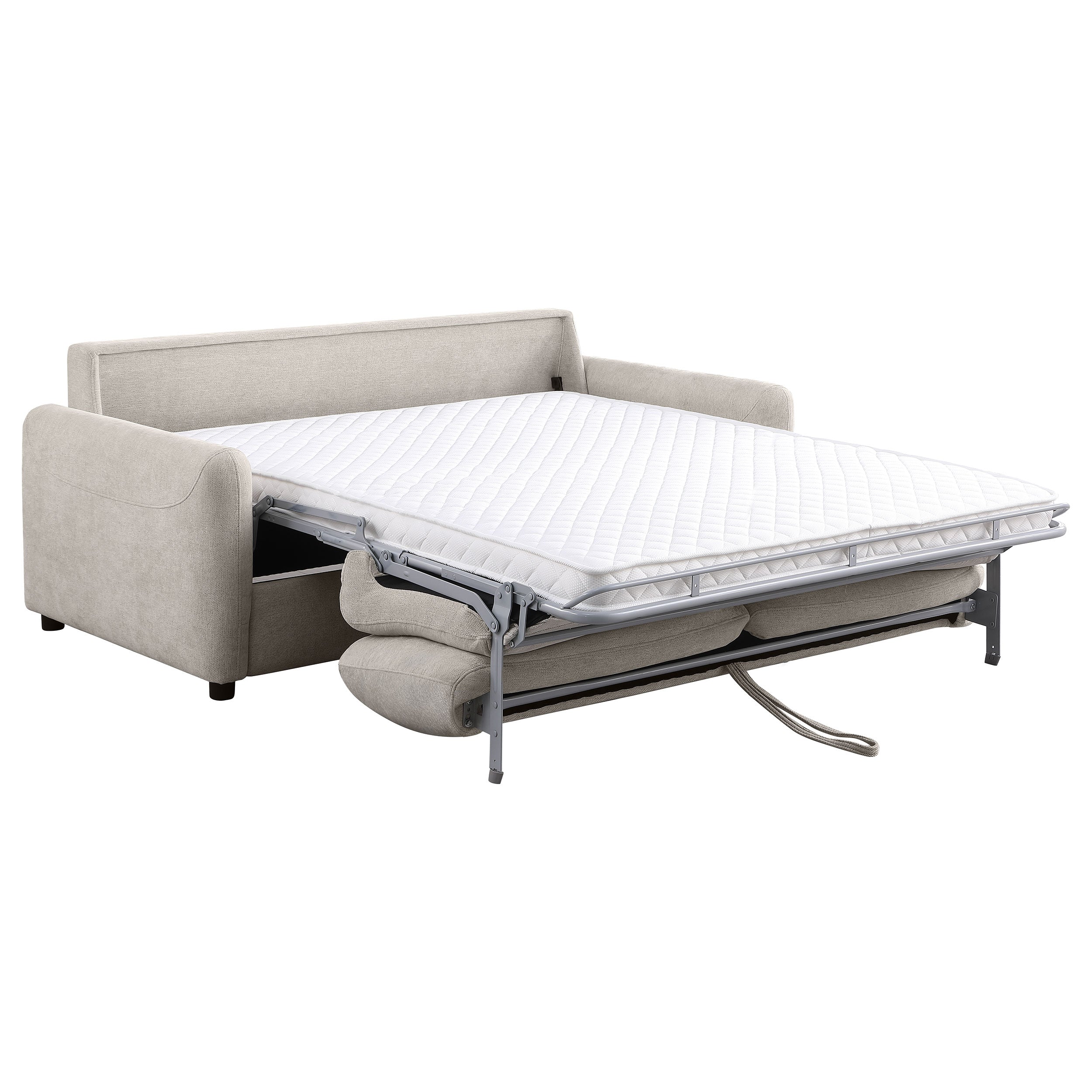 Rylie Upholstered Sofa Sleeper with Queen Mattress Beige