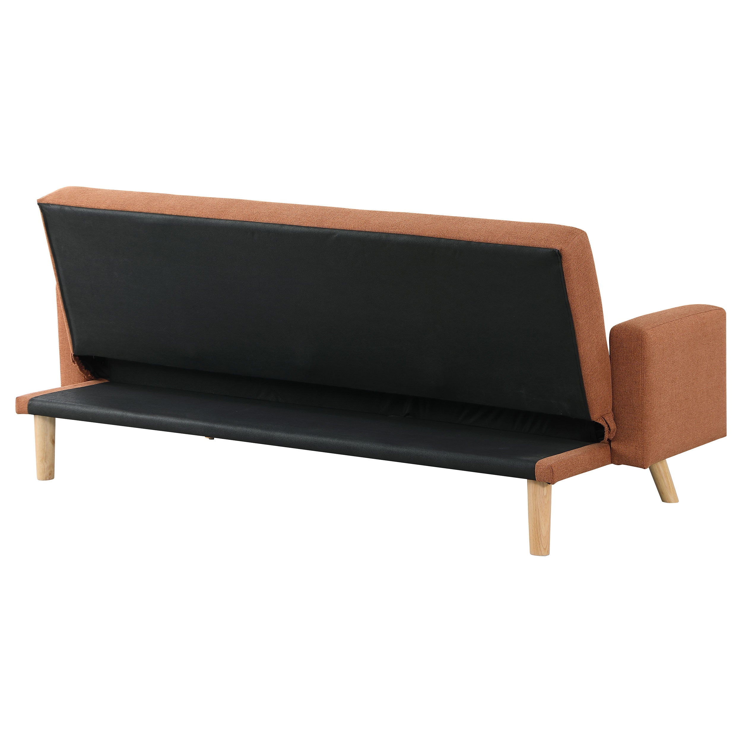 Kourtney Upholstered Track Arms Covertible Sofa Bed Terracotta