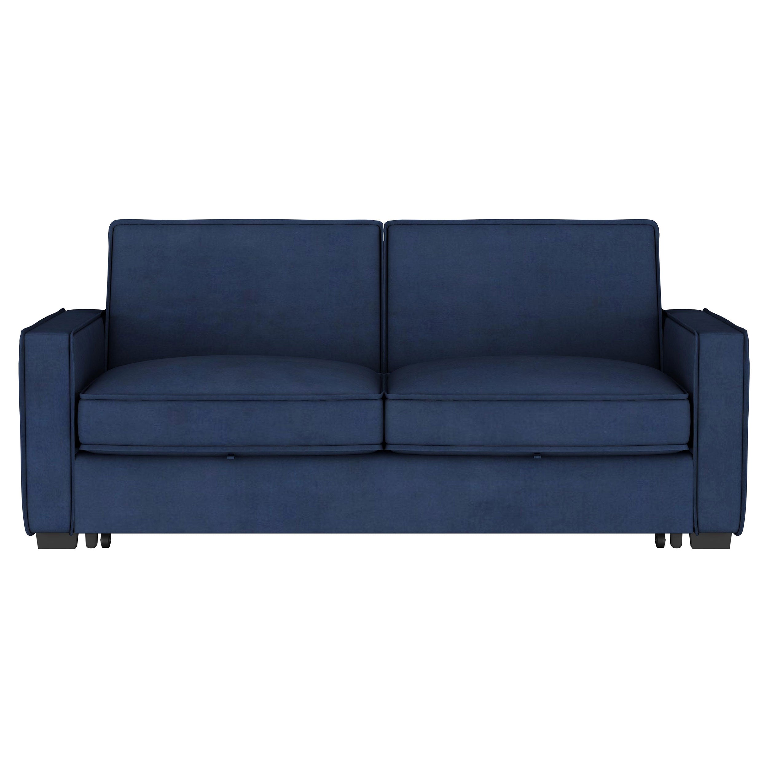 Gretchen Upholstered Convertible Sleeper Sofa Bed Navy Blue