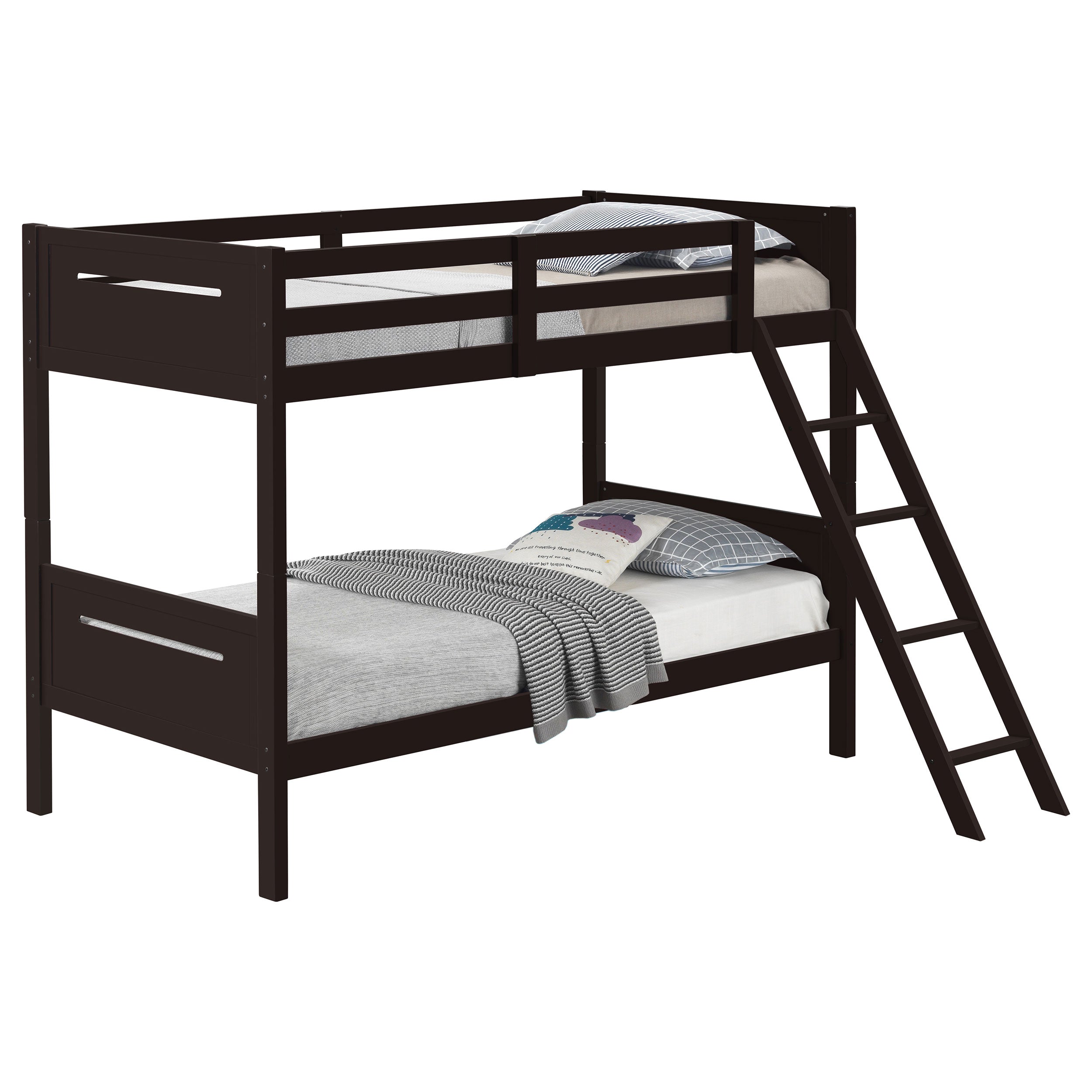 Littleton Wood Twin Over Twin Bunk Bed Espresso