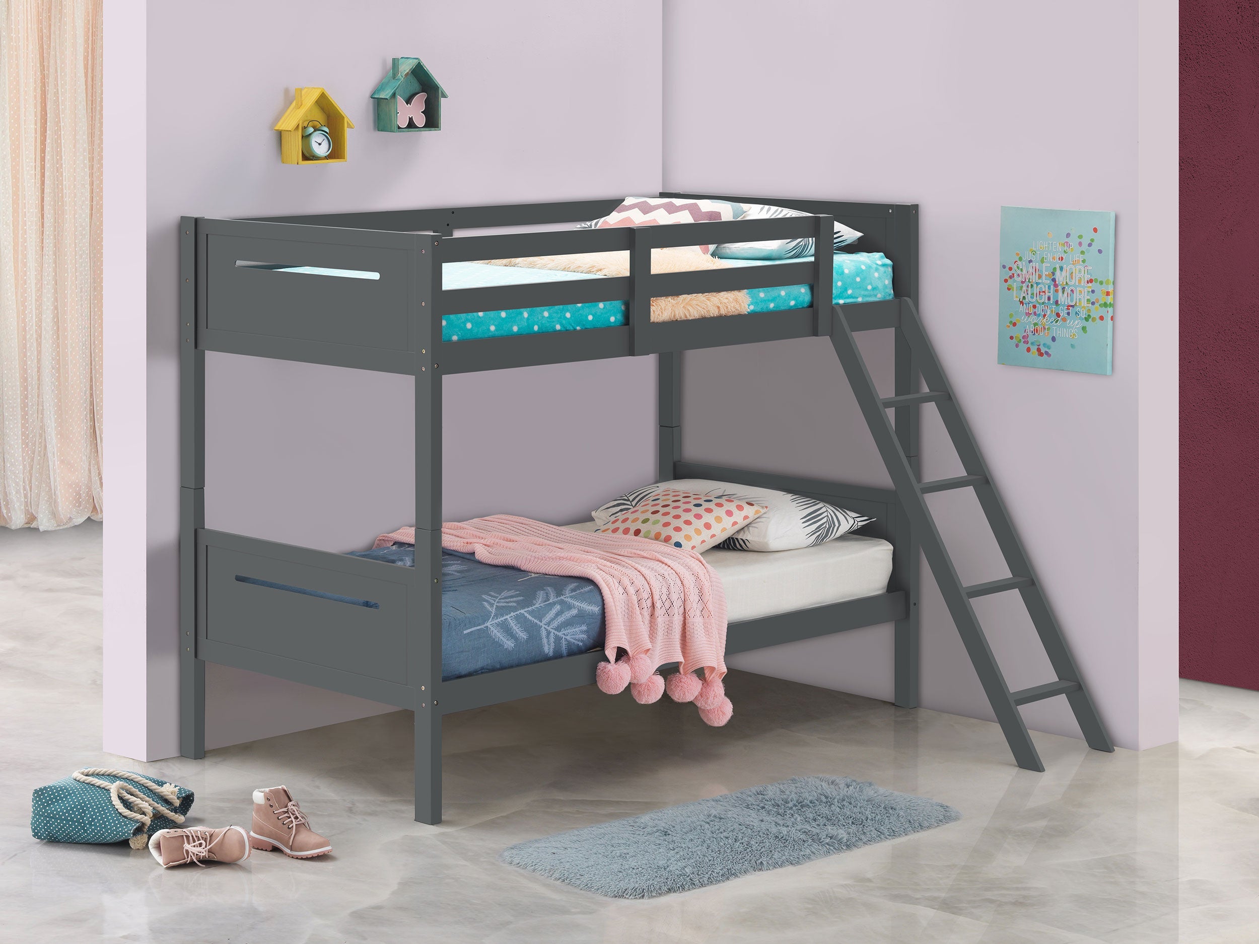 Littleton Wood Twin Over Twin Bunk Bed Espresso