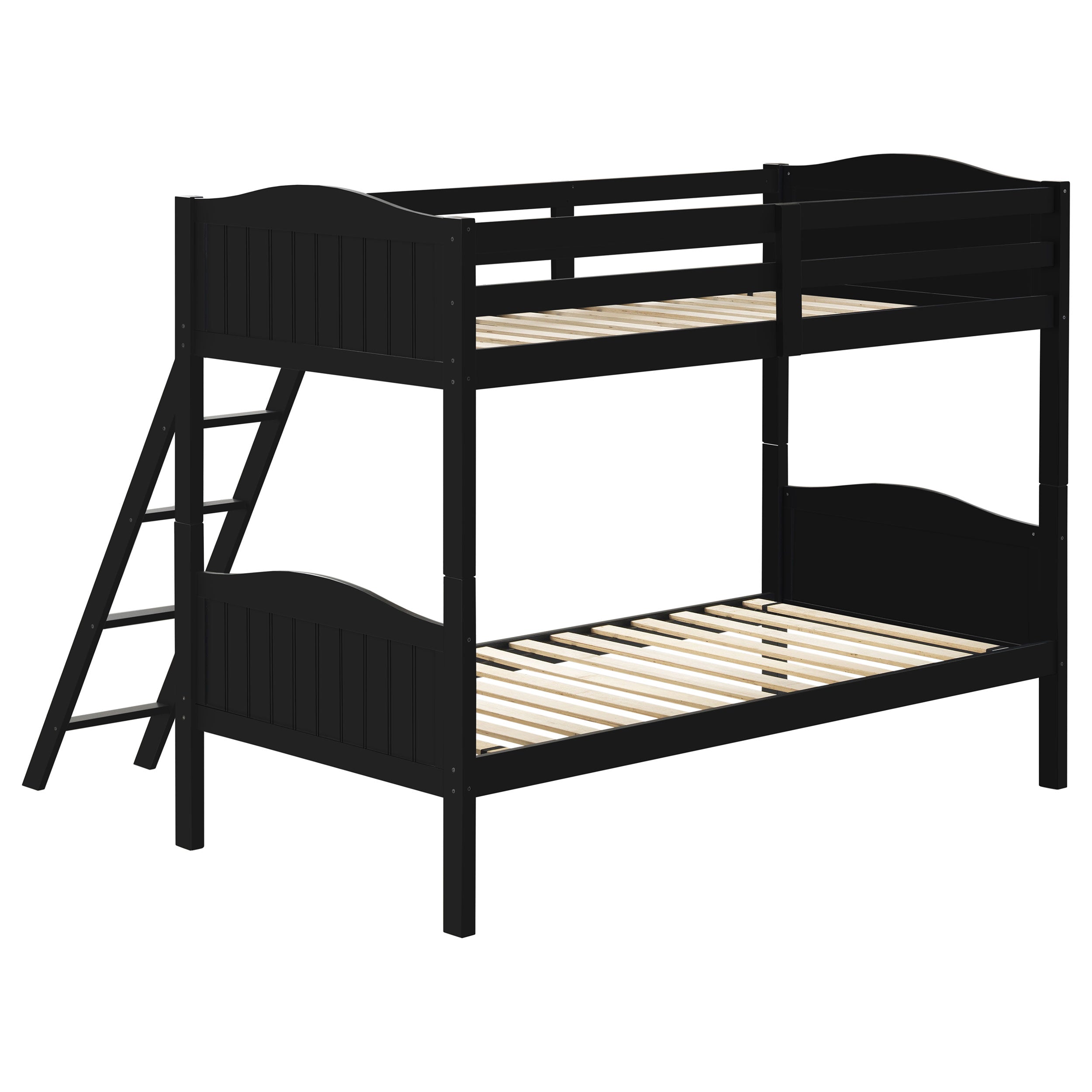 Arlo Twin Over Twin Bunk Bed with Ladder Espresso