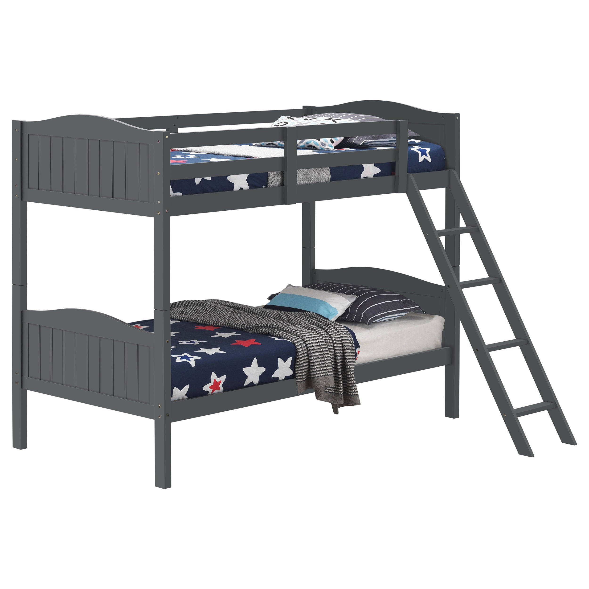 Arlo Twin Over Twin Bunk Bed with Ladder Espresso