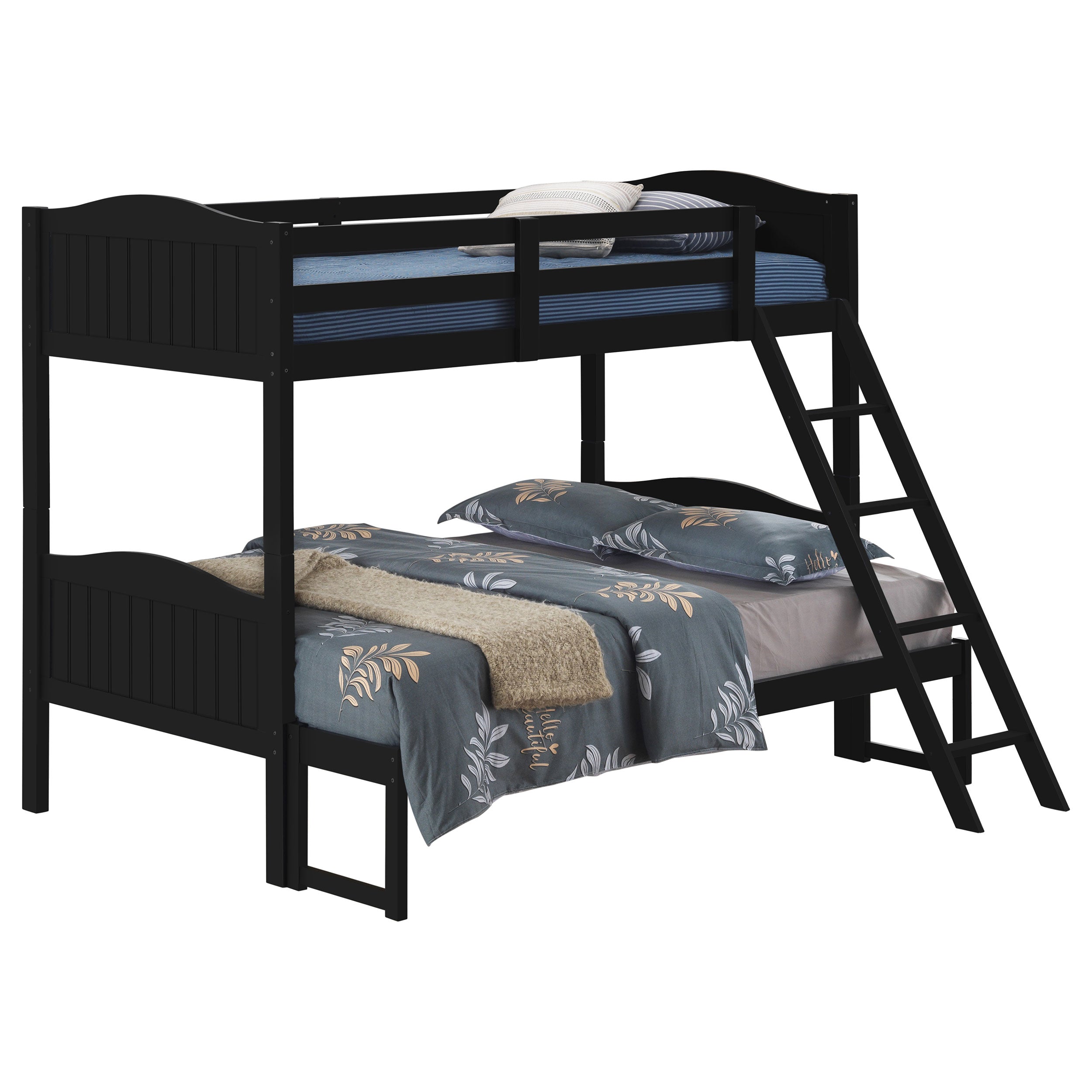 Arlo Twin Over Twin Bunk Bed with Ladder Espresso