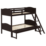 Arlo Twin Over Twin Bunk Bed with Ladder Espresso