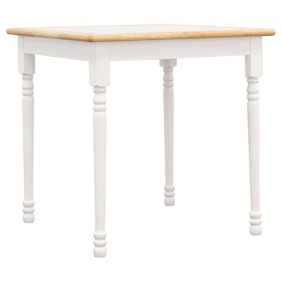 Carlene Square Top Dining Table Natural Brown and White