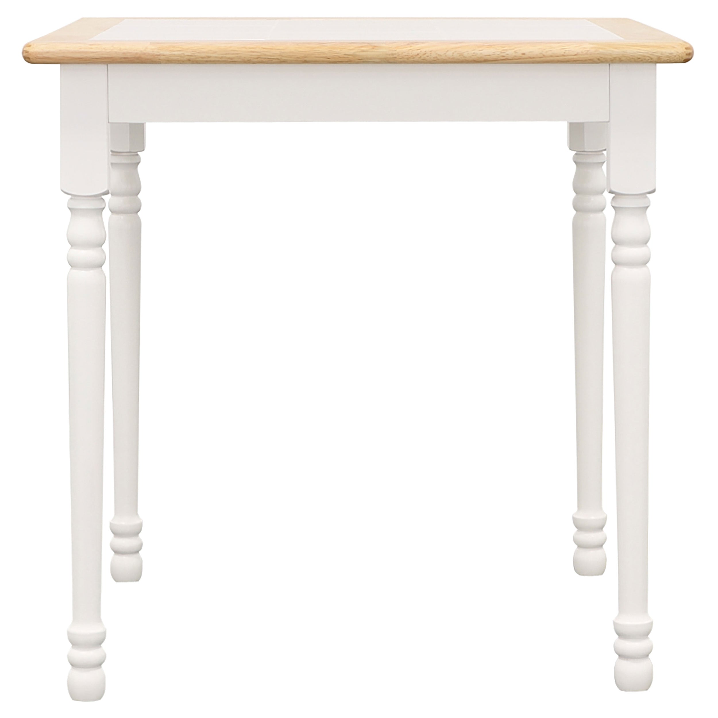 Carlene Square Top Dining Table Natural Brown and White