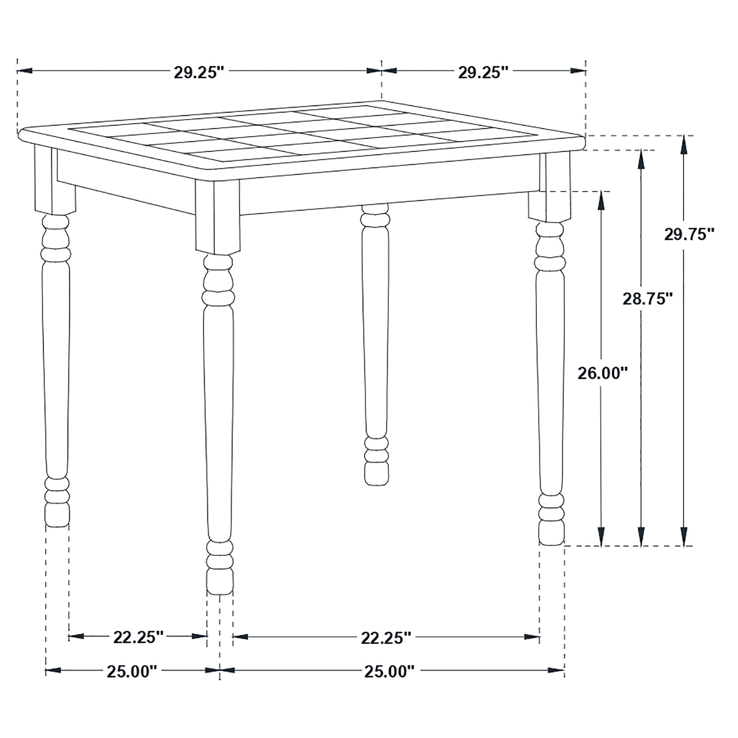 Carlene Square Top Dining Table Natural Brown and White