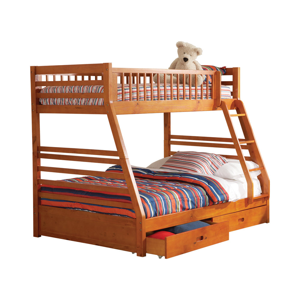 Ashton Twin Over Full 2-drawer Bunk Bed Navy Blue