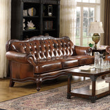 Victoria Rolled Arm Sofa Tri-tone and Brown