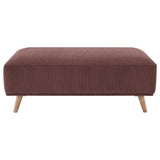 Elizabeth Corduroy Upholstered Ottoman Wine Red