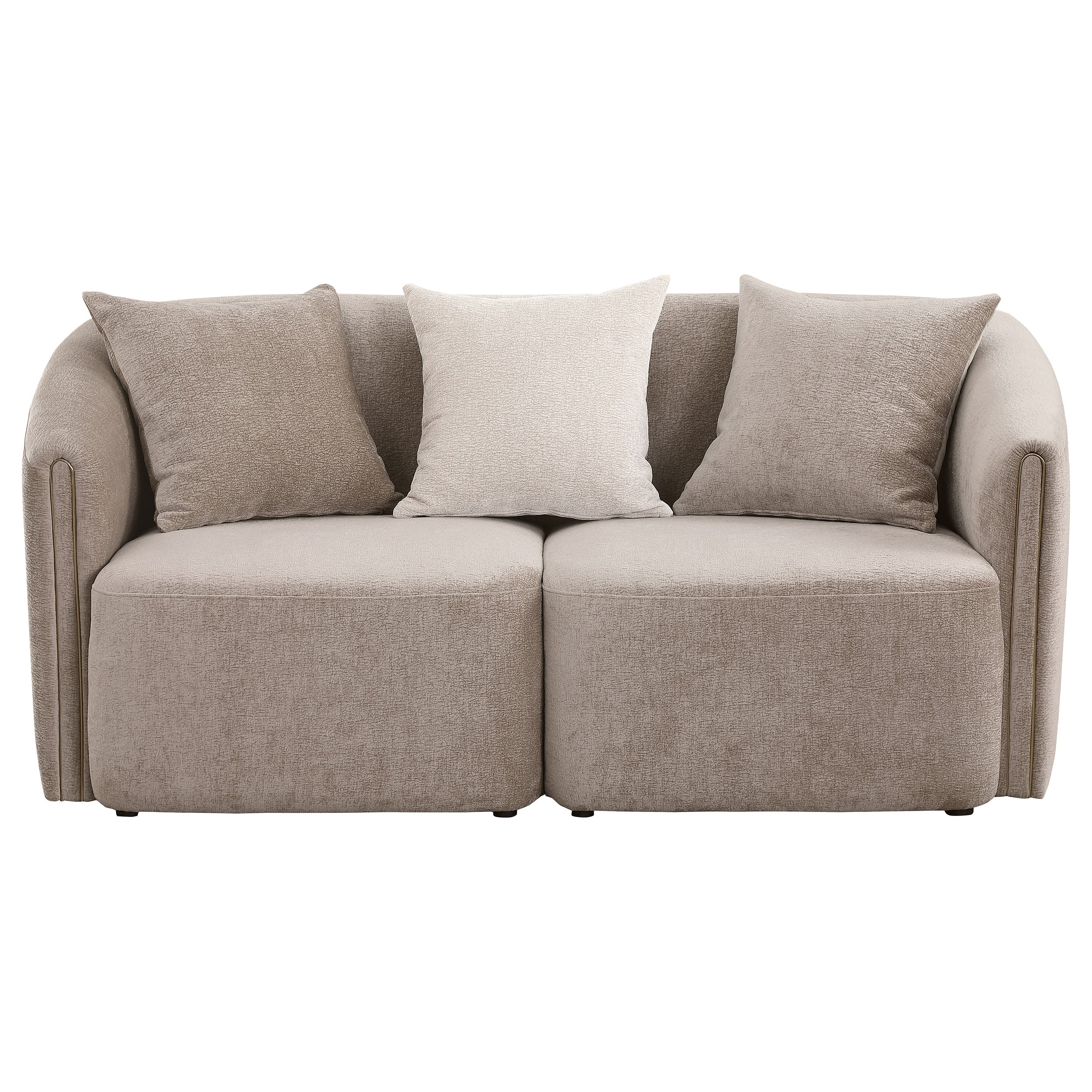 Townsend  Chenille Upholstered Sofa Set Latte