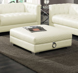 Chaviano Upholstered Ottoman Pearl White