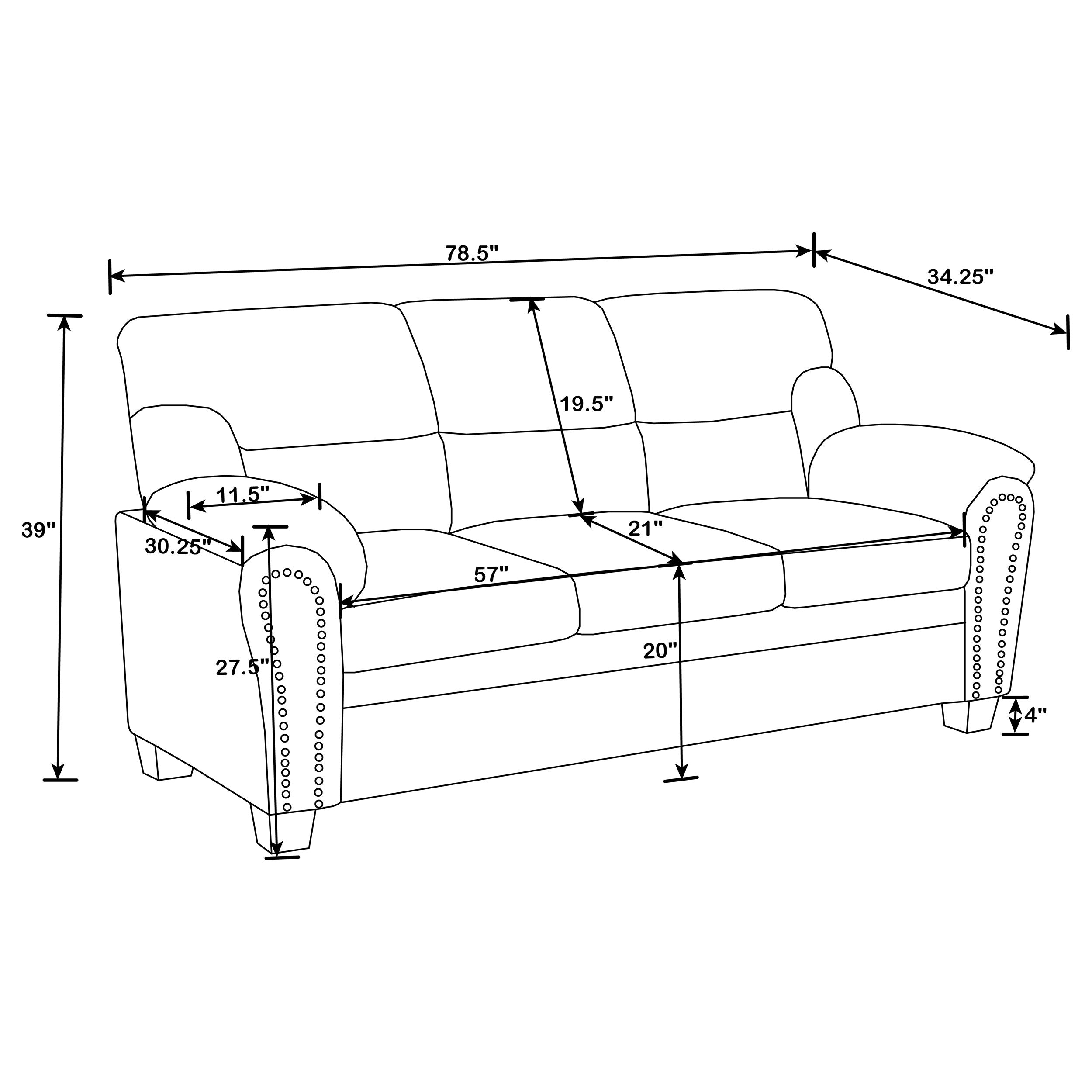 Clementine Upholstered Sofa with Nailhead Trim Brown