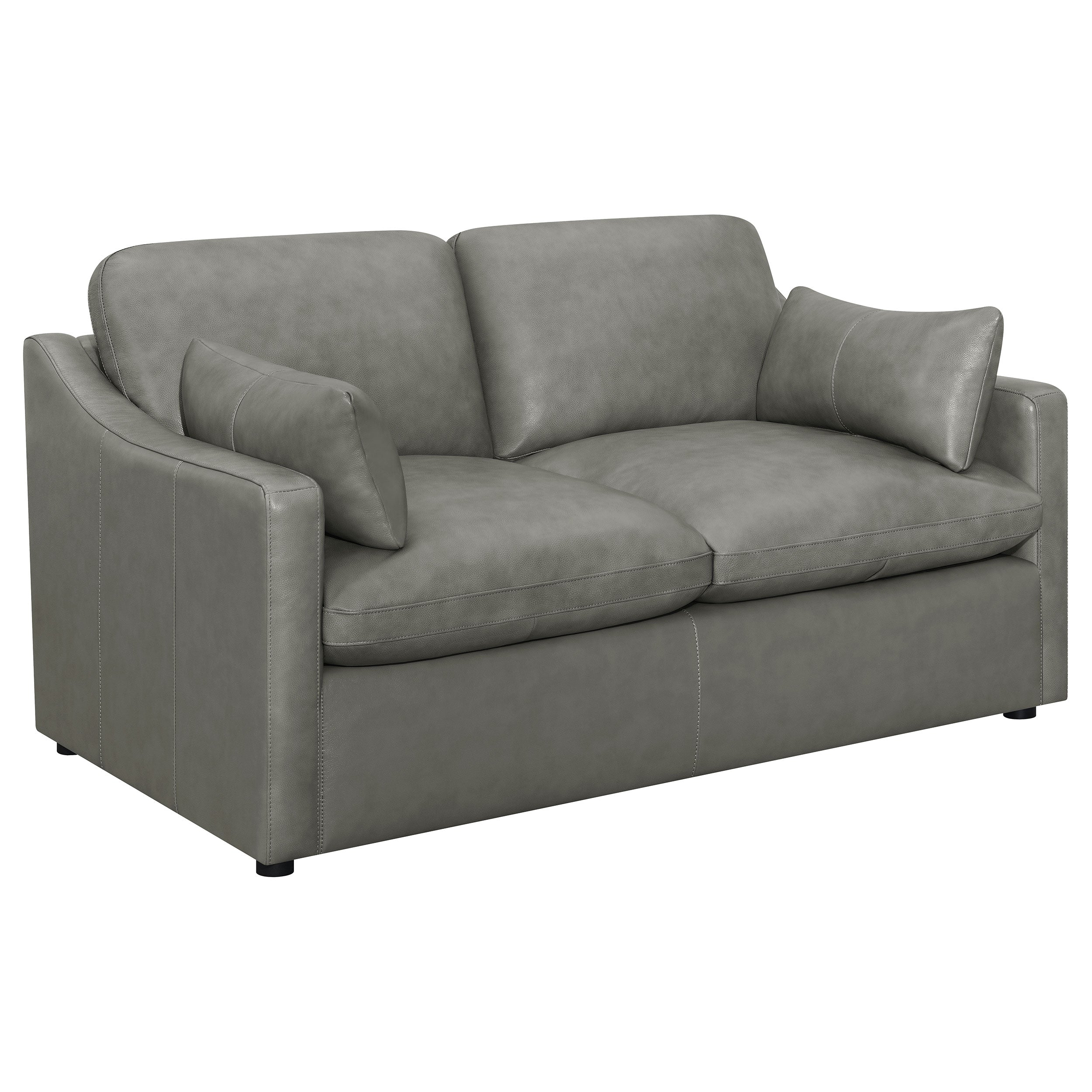 Grayson 2-piece Sloped Arm Upholstered Living Room Set Grey