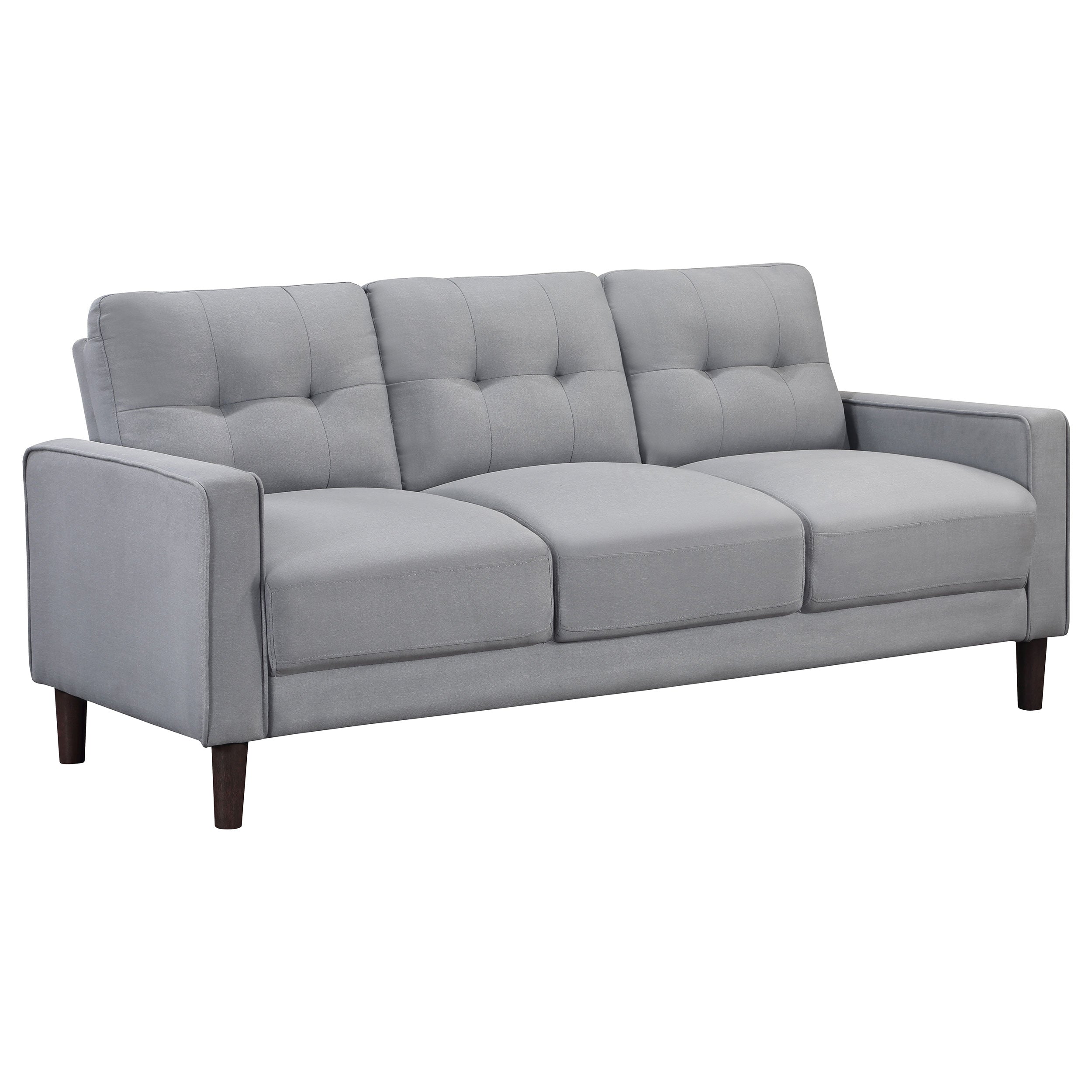 Bowen 2-piece Upholstered Track Arms Tufted Sofa Set Grey