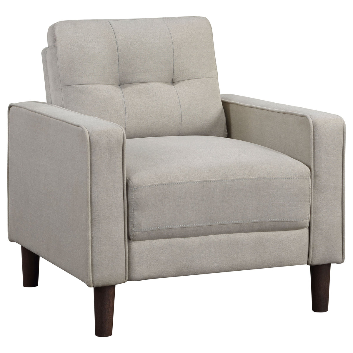 Bowen Upholstered Track Arms Tufted Chair Beige