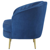 Sophia Upholstered Vertical Channel Tufted Chair Blue