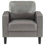 Ruth Upholstered Track Arm Faux Leather Accent Chair Grey