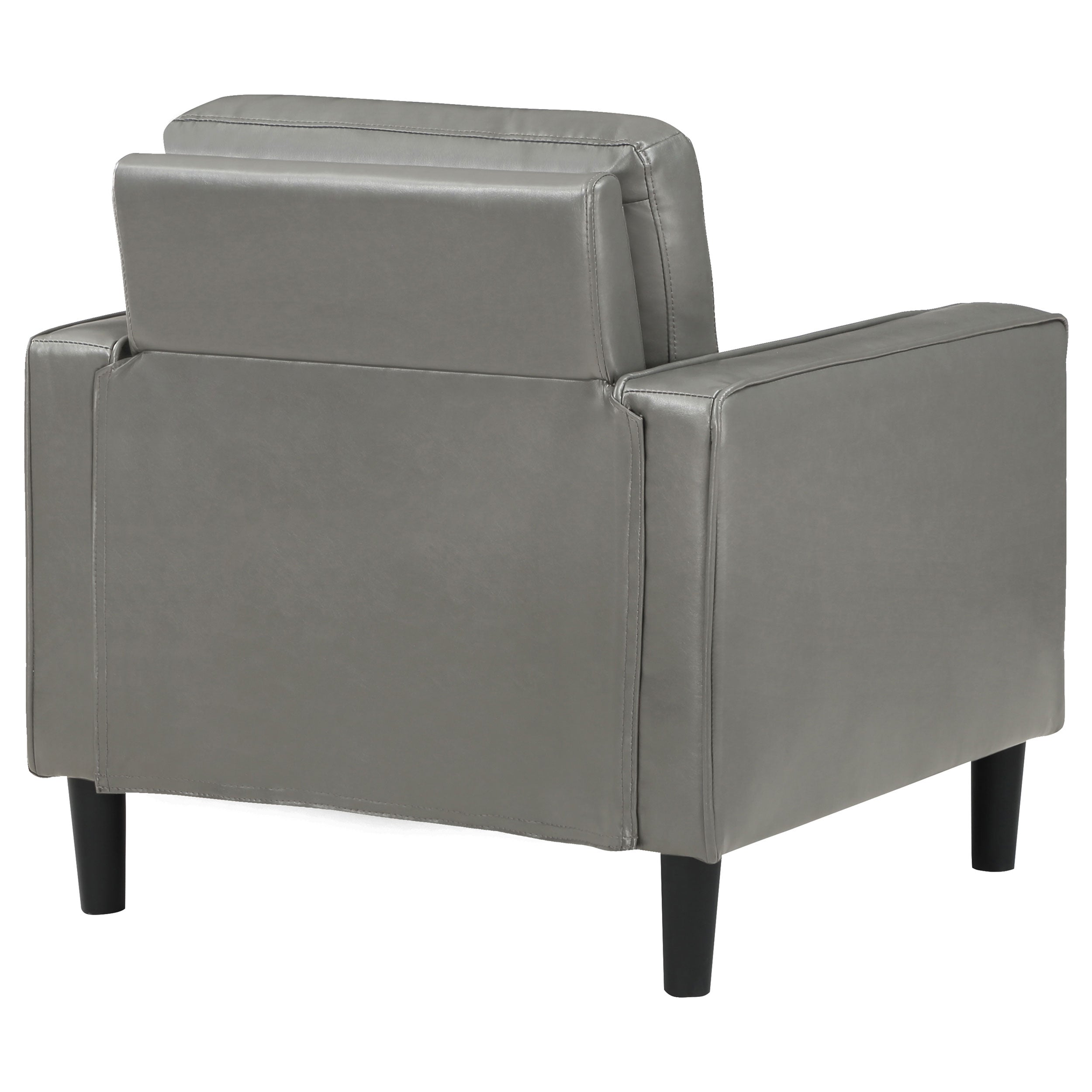 Ruth Upholstered Track Arm Faux Leather Accent Chair Grey