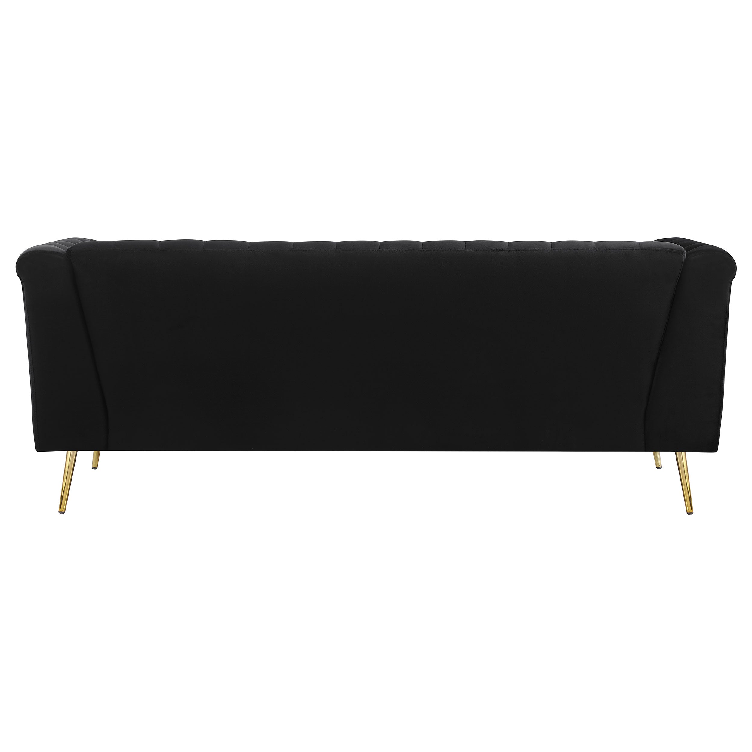 Holly 2-piece Upholstered Tuxedo Arm Tufted Sofa Set Black