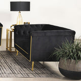 Holly Tuxedo Arm Tufted Back Loveseat Black